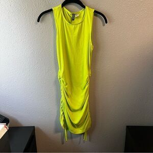 H&M Lime Green Ribbed Bodycon Mini Dress